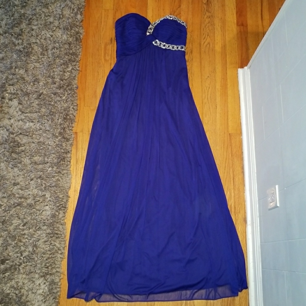Royal Blue Beaded Evening Gown- Make Me An Offer!